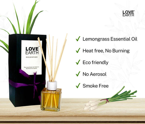 Love Earth Reed Diffuser Lemongrass