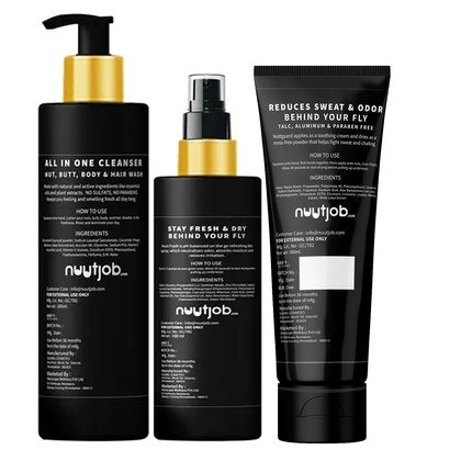 Nuutjob All in one Combo Intimate Wash + Liquid Powder + Intimate Deo Spray 400ml Combo Pack