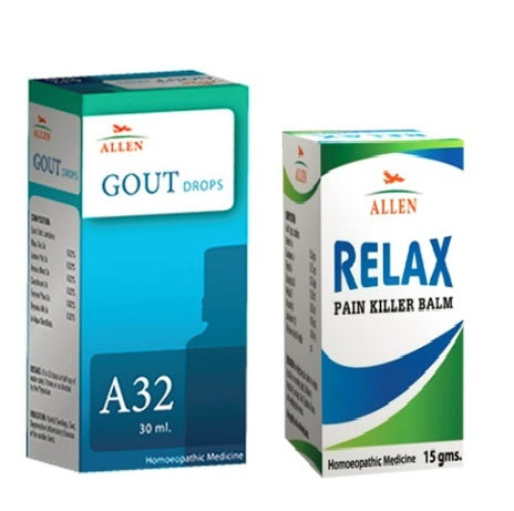 Allen Anti Gout Combo A32 + Relax Pain Killer Balm packet of 1 Kit