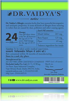 Dr. Vaidya's Allergic Pills 80g