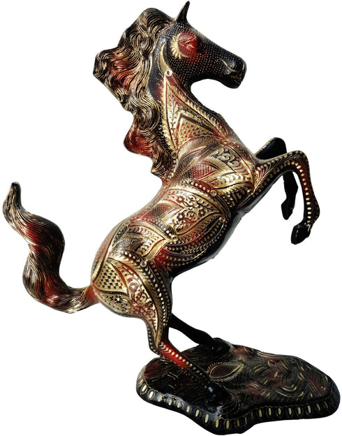 Brass Showpiece Jumping Horse Statue 7.36kg