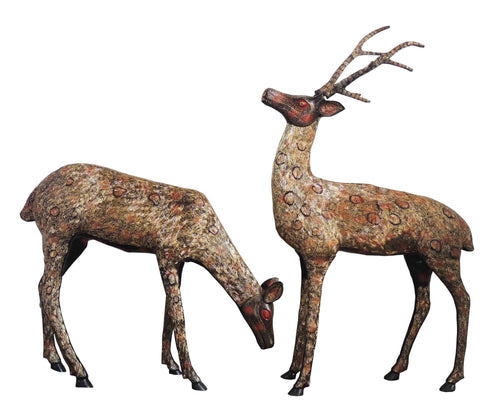 Brass Showpiece Deer Pair Statue 44kg