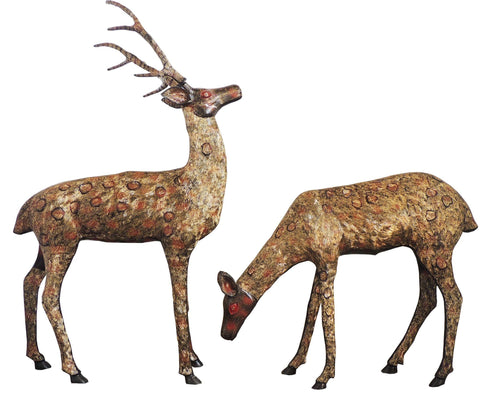 Brass Showpiece Deer Pair Statue 44kg