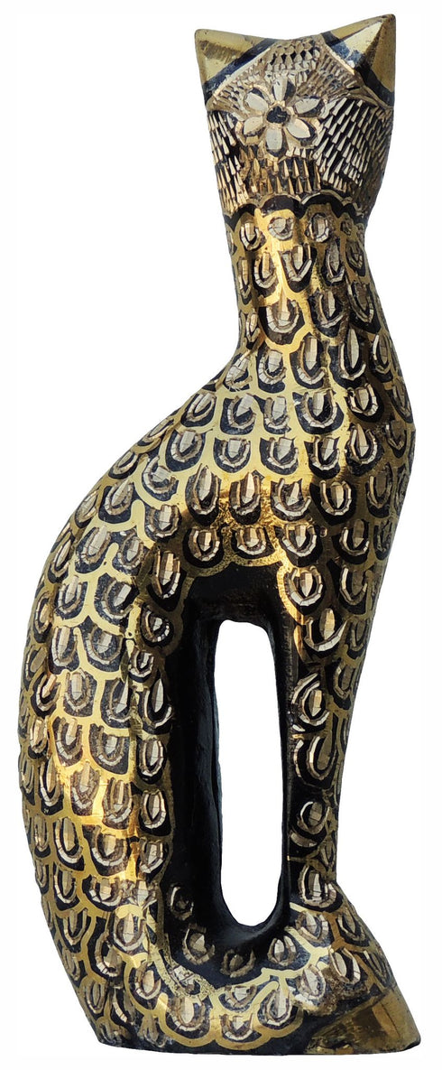Brass Showpiece Cat Statue 0.404kg