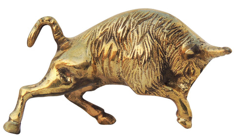 Brass Showpiece Bull Statue 0.54kg