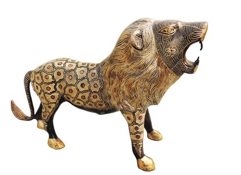 Brass Showpiece Lion Statue 6.76kg