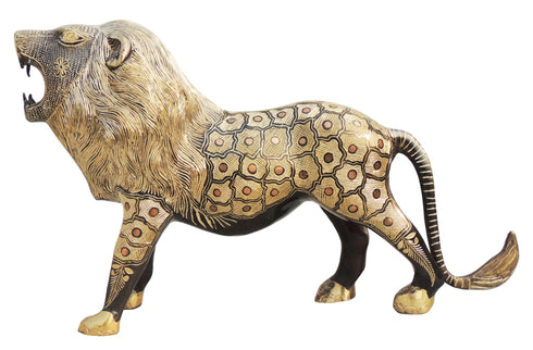 Brass Showpiece Lion Statue 6.76kg