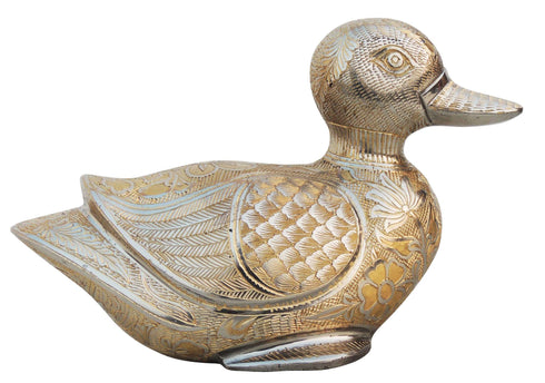 Brass Showpiece Sitting Duck Statue 1.74kg