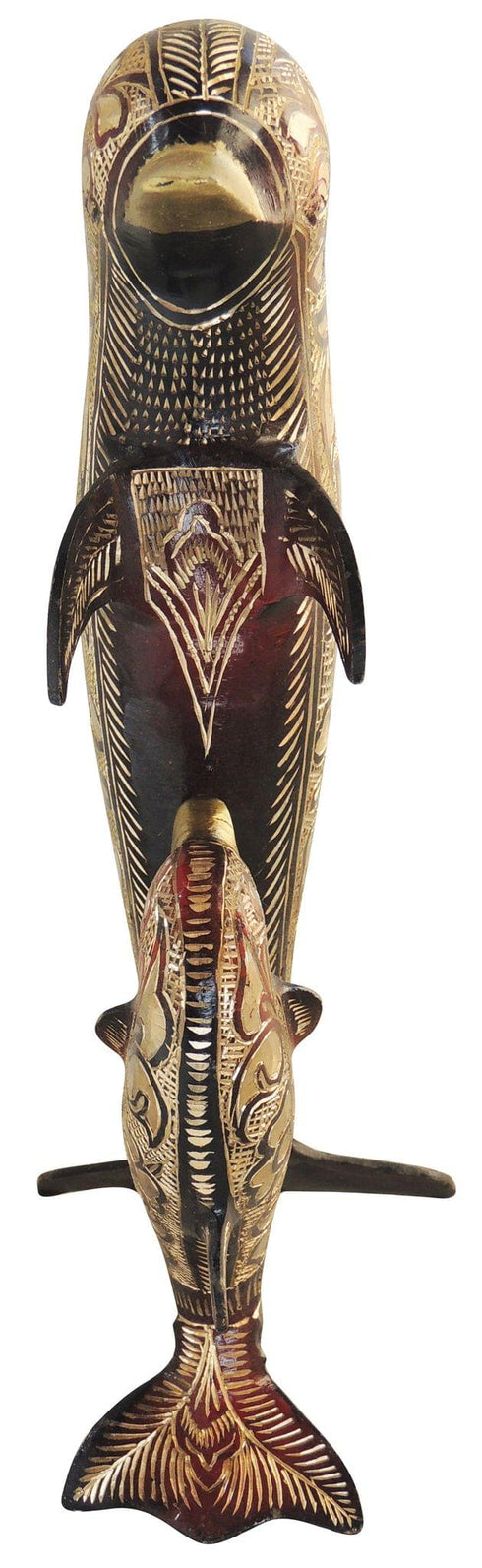 Brass Showpiece Dolphin Statue 1.5kg