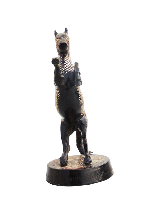 Brass Showpiece Jumping Horse Statue 0.95kg