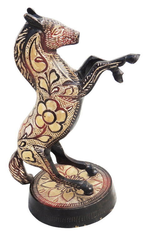 Brass Showpiece Jumping Horse Statue 0.95kg