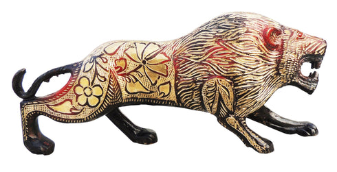 Brass Showpiece Lion Statue 1.48kg