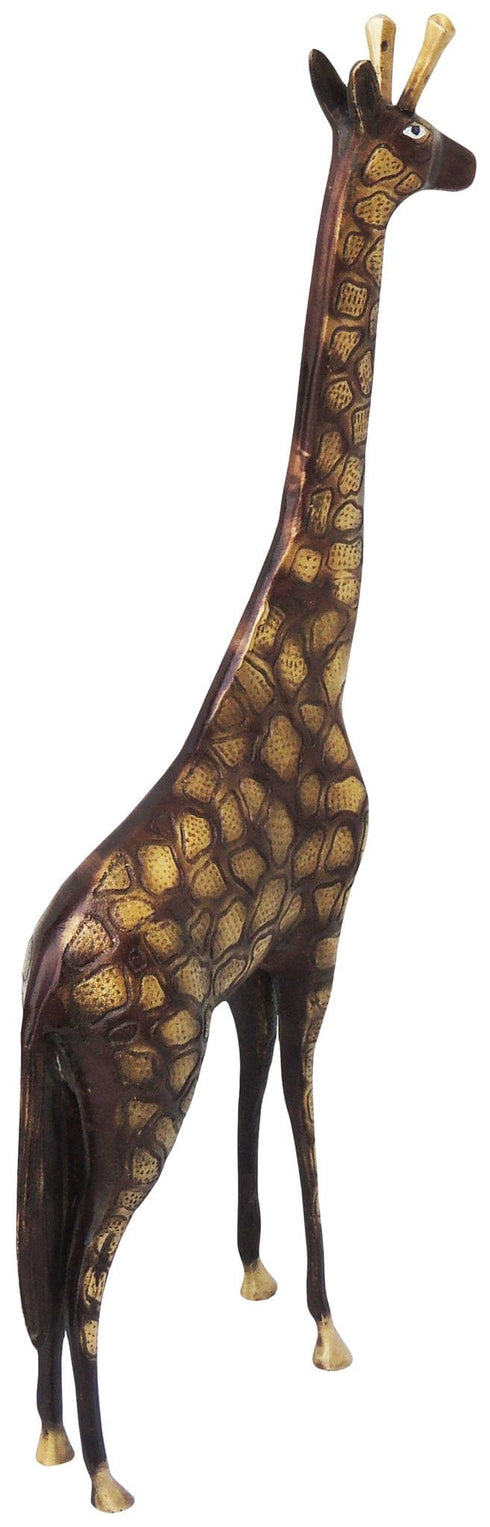 Brass Showpiece Standing Giraffe Statue 1.54kg