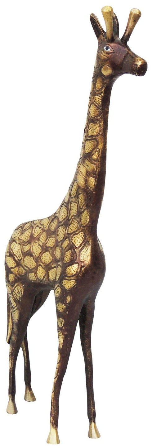 Brass Showpiece Standing Giraffe Statue 1.54kg