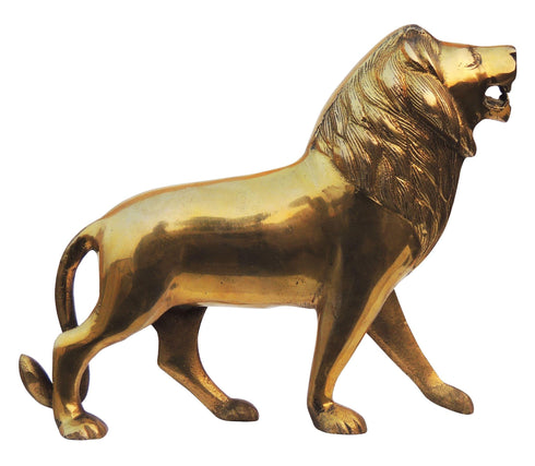 Brass Showpiece Lion Statue 0.98kg