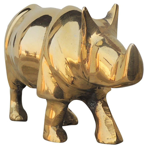 Brass Showpiece Rhino Gainda Genda Statue 0.35kg