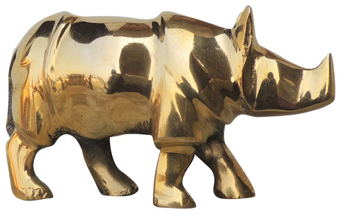 Brass Showpiece Rhino Gainda Genda Statue 0.35kg