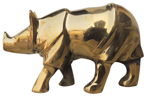 Brass Showpiece Rhino Gainda Genda Statue 0.35kg