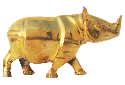 Brass Table Decor Showpiece Rhino Ganda Statue 0.511kg