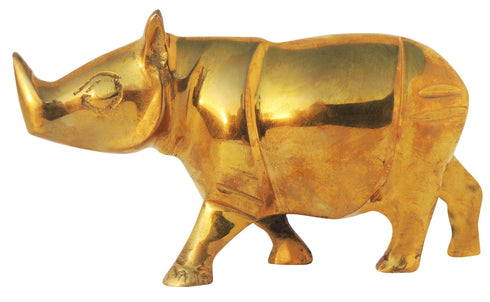 Brass Table Decor Showpiece Rhino Ganda Statue 0.511kg