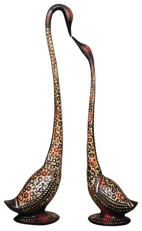 Brass Duck Pair Statue In Red Colour Medium 5.68kg