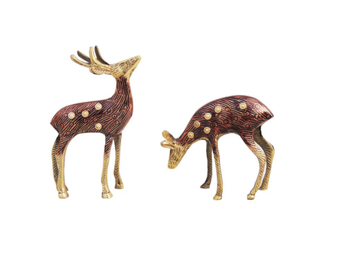 Brass Deer Pair Statue 1.5kg