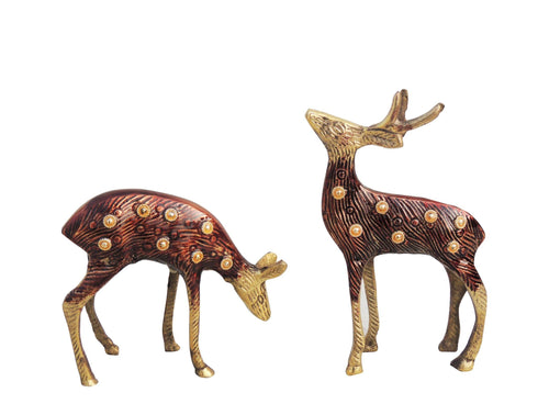 Brass Deer Pair Statue 1.5kg