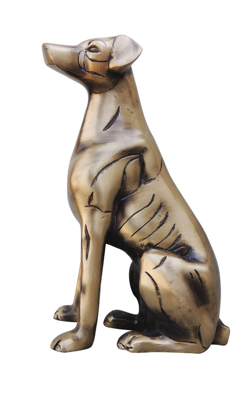Brass Sitting Dog Statue 1.27kg
