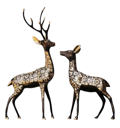 Brass Deer Pair Statue 7.76kg