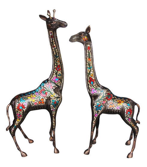 Brass Giraffe Statue Set of 2 Pieces 18kg