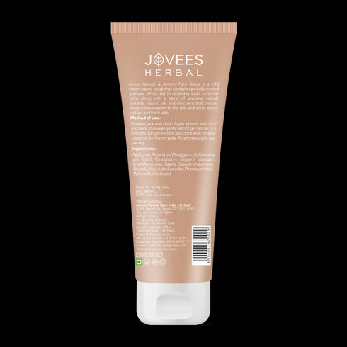 Jovees Herbal Apricot Almond Face Scrub with Almond Apricot Wheatgerm Oil