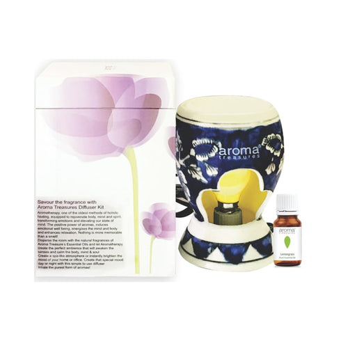 Aroma Treasures Electric Ceramic Diffuser ( 1 Bottle of Pure Essential Oil) packet of 1 Kit