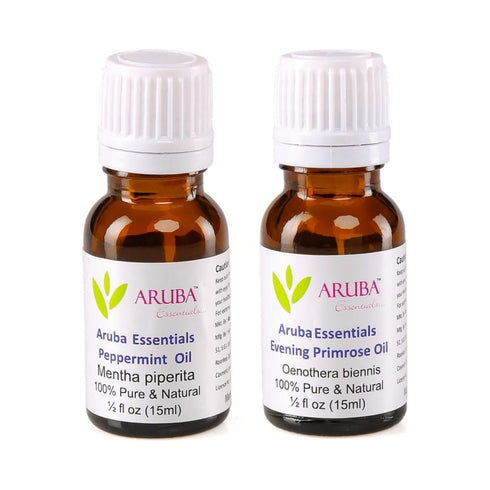 Aruba Essentials Combo Pack of Peppermint Oil and Evening Primrose Oil |15ml Each
