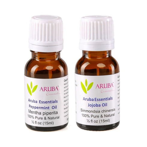 Aruba Essentials Combo Pack of Peppermint Oil and Jojoba Oil |15ml Each