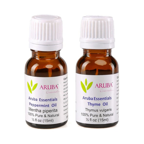 Aruba Essentials Combo Pack of Peppermint Oil and Thyme Oil |15ml Each