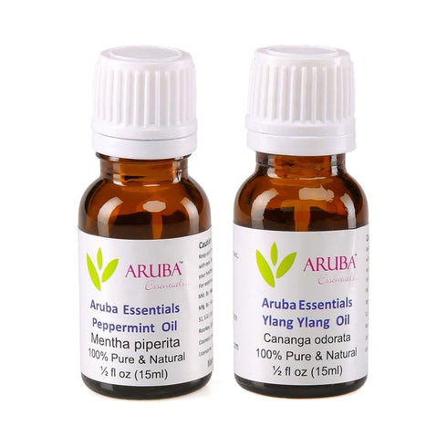 Aruba Essentials Combo Pack of Peppermint Oil and Ylang Ylang Oil |15ml Each