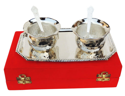 Brass 2 Bowl Set With Velvet Box 0.1kg