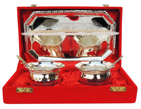 Brass 2 Bowl Set With Velvet Box 0.1kg