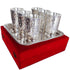 Brass 6 Glass set with tray 1.66kg