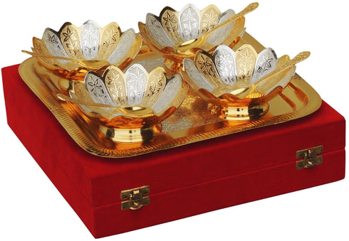 Brass 9 Pc Bowl Kamal Set 2 tone 0.116kg