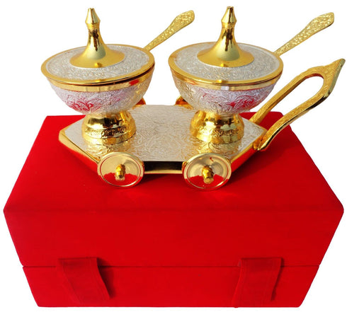 Brass Trolley 2 tone with spoon 0.84kg