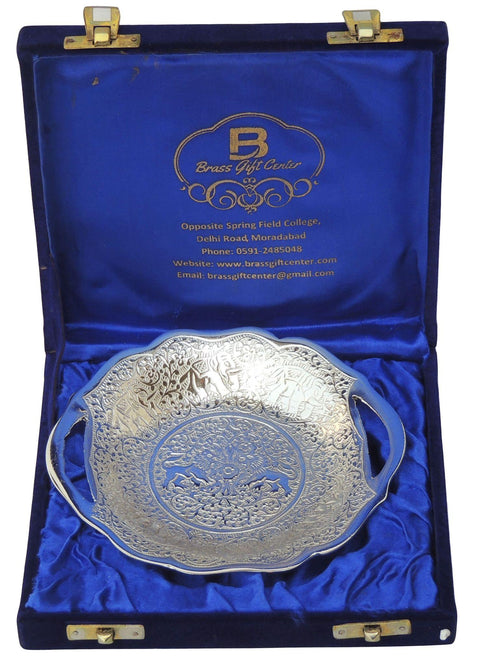 Brass Lion Bowl With Silver Finish 0.2kg
