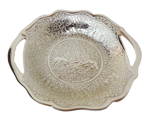 Brass Lion Bowl With Silver Finish 0.2kg