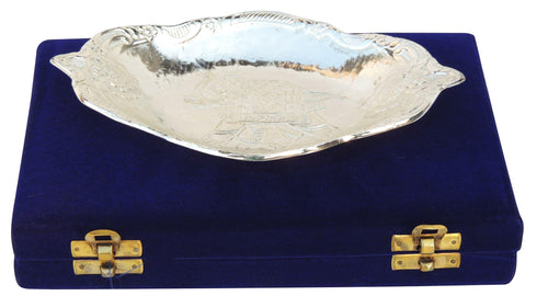 Brass Elephant Bowl with Silver Finish 0.28kg