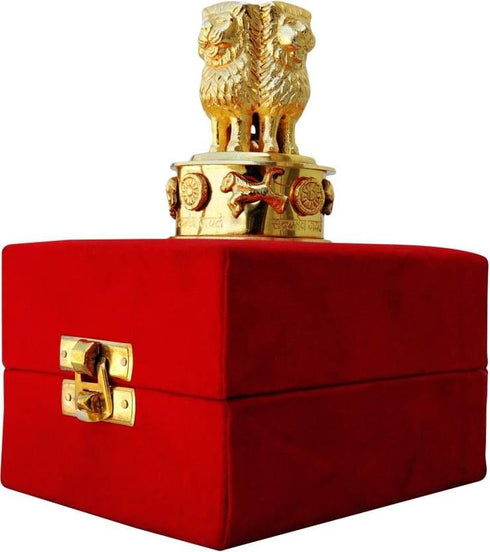 Brass Table Decor Ashok Lath With Velvet Box 0.2kg