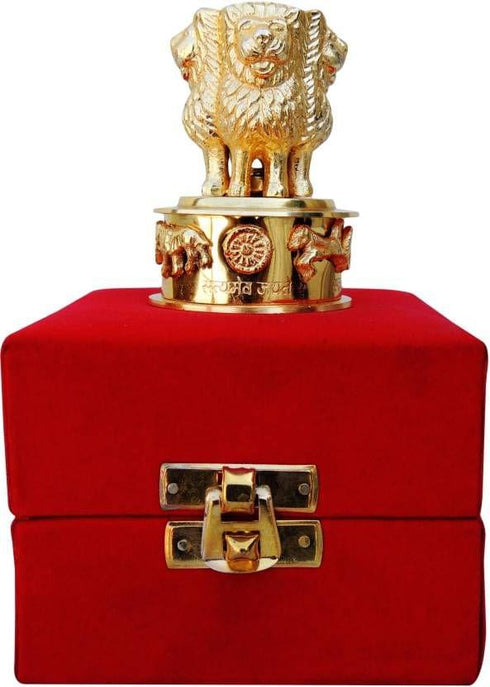 Brass Table Decor Ashok Lath With Velvet Box 0.2kg