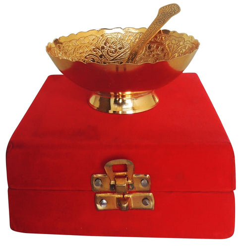 Brass Decorative Bowl With Velvet Box 0.24kg