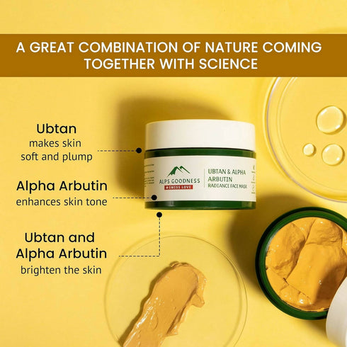 Alps Goodness Ubtan and Alpha Arbutin Radiance Clay Face Mask