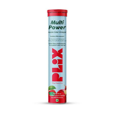 PLIX The Plant Fix Multi Power + Apple Cider Vinegar Bubbly Effervescent Tablets Apple Burst