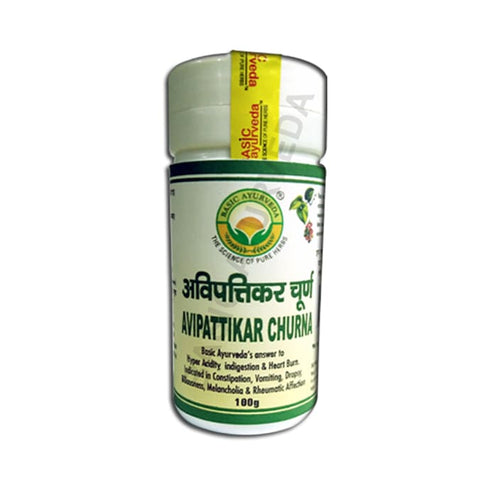 Basic Ayurveda Avipattikar Churna jar of 100 gm Powder